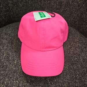 NWT Adult One Size Solid Hot Pink Baseball Cap Hat Adjustable Clip Back